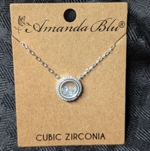 Amanda Blu Silver Cubic Zirconia Necklace.